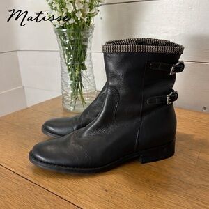 MATISSE BLACK LEATHER ANKLE BOOTS – SIZE 7 (WOMEN)